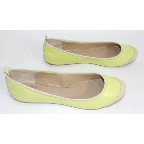 DOLCE VITA green-ish yellow & beige leather flats lightweight shoes women's 10 - Picture 5 of 9